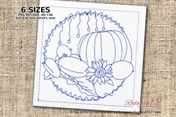 Basket of Vegetables Embroidery Design