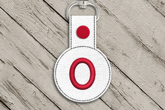 Letter O ITH Round Key Fob Applique