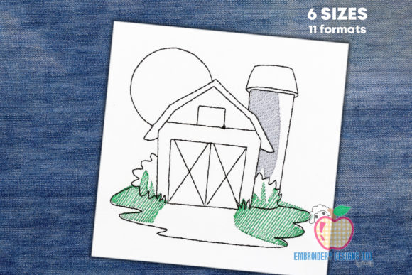 Old Wooden Barn Quick Stitch: A Rustic Embroidery Gem for Apparel