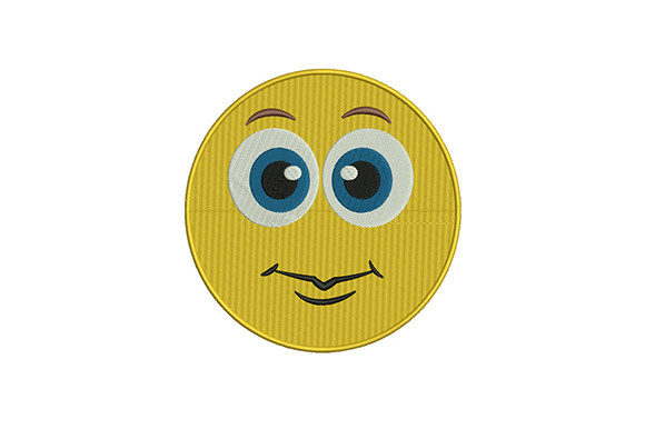 Quirky Face Emoji: A Fun Embroidery Design for Boutique Apparel