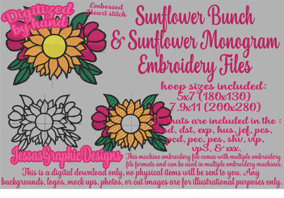 Sunflower Bunch with Monograms